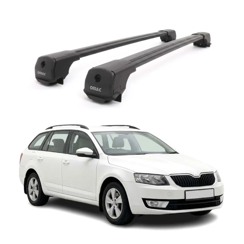 Dachträger für Skoda Octavia III Kombi 2013-2019 Aluminium 75kg Schwarz 2tlg