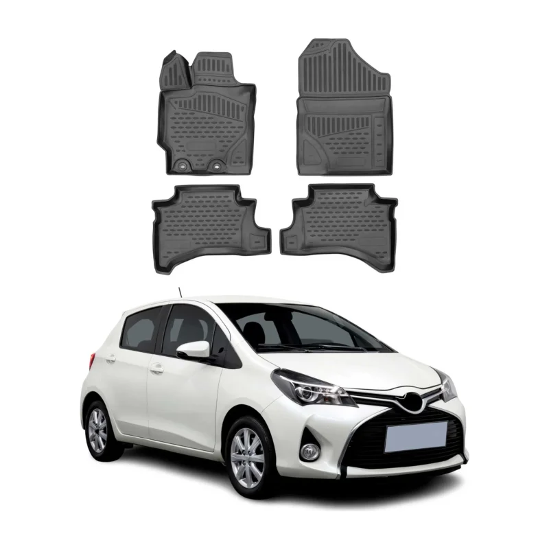 OMAC Gummimatten Fußmatten für Toyota Yaris Hybrid P13 2012-2024 TPE Schwarz 4x