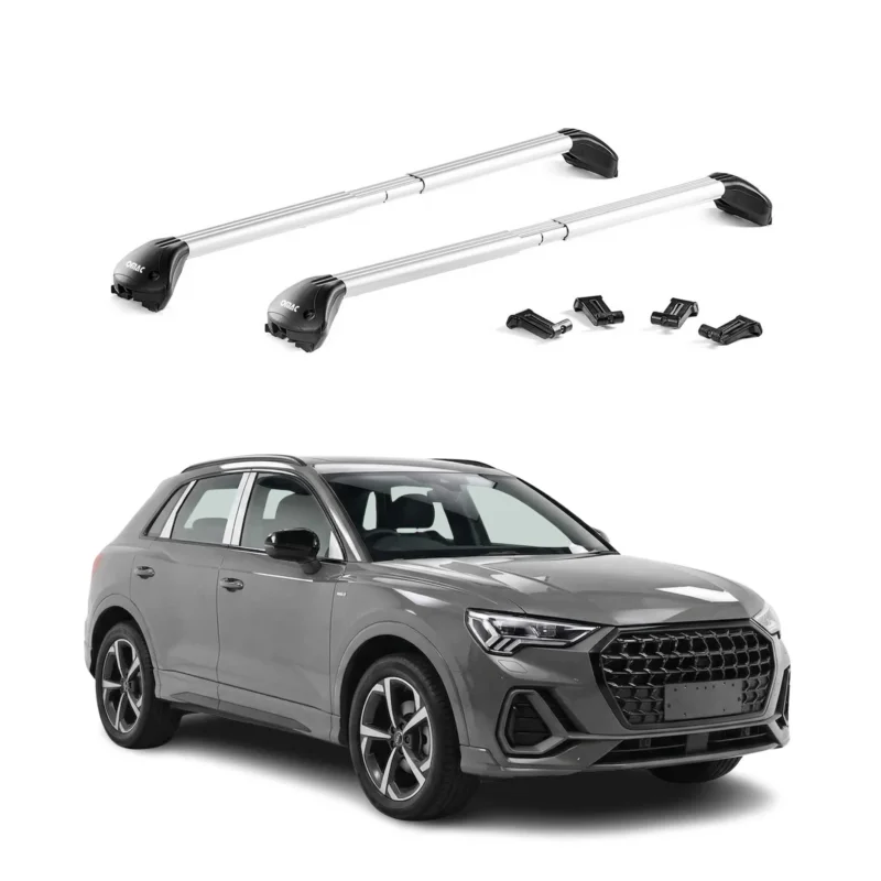 Dachträger Grundtäger für Audi Q3 F3 2018-2025 100kg Aluminium Silber 2 tlg ABE