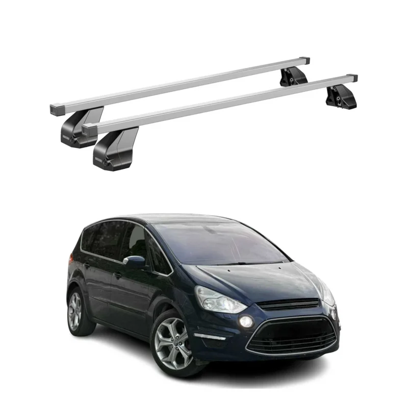 Menabo Dachträger Grundtäger für Ford S-Max 2006-2014 75kg Stahl Silber 2 tlg