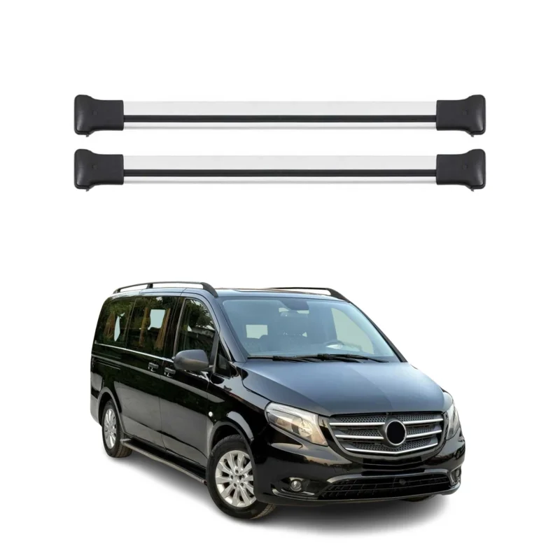 Dachträger für Mercedes Viano Vito W638 W639 W447 2003-2026 75kg Alu Silber 2x