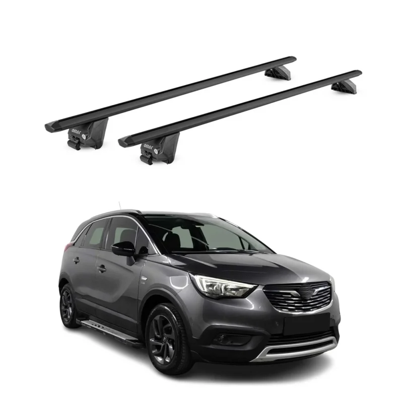 Dachträger für Opel Crossland / Crossland X 2017-25 Aluminium Schwarz 2 tlg ABE