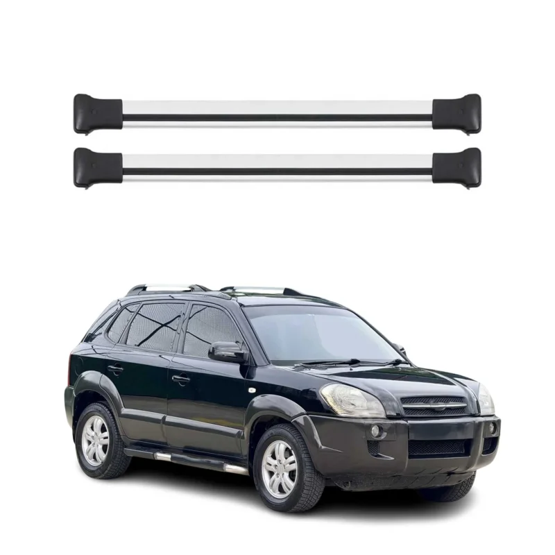 Dachträger Grundtäger für Hyundai Tucson mk1 2004-2009 75kg Aluminium Silber 2x