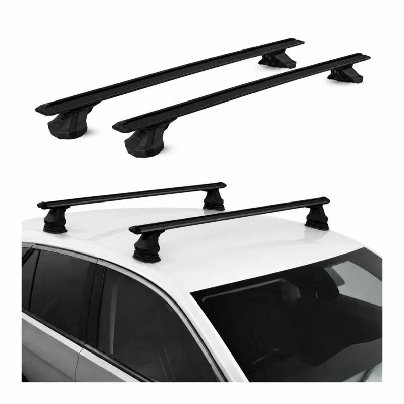 Dachträger für VW Caddy III (2K) 2003-2015 Aluminium 2 Stück 75 kg TÜV Schwarz
