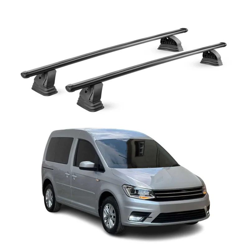 Stahl Dachträger für VW Caddy 2015-2020 TÜV Abschließbar 75 kg 2tlg Schwarz