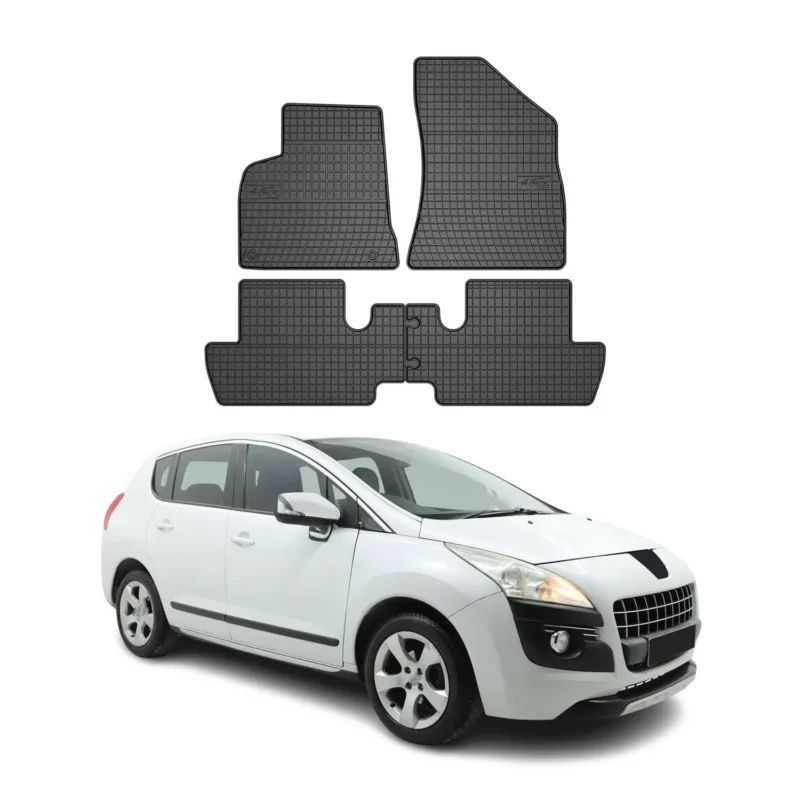 OMAC Gummi Fußmatten für Peugeot 3008 2009-2016 Automatten Gummi Schwarz 4tlg