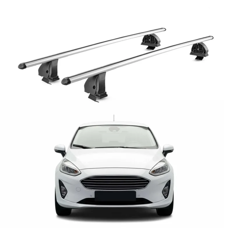Alu Dachträger für Ford Fiesta VII Schrägheck 2018-2023 5Tür 2tlg Silber