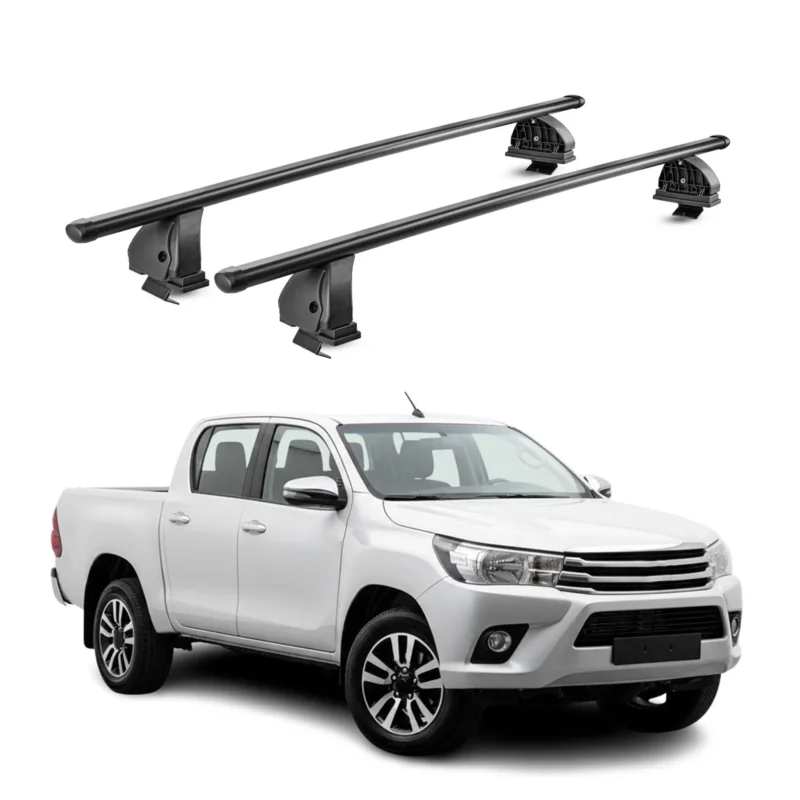 Stahl Dachträger für Toyota Hilux VIII 2015-2026 4Tür TÜV 75 kg 2tlg Schwarz