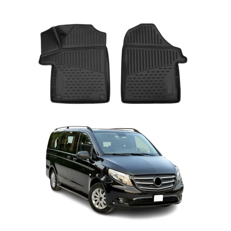 OMAC Gummimatten Fußmatten für Mercedes Vito W447 2014-2026 TPE Schwarz 2x