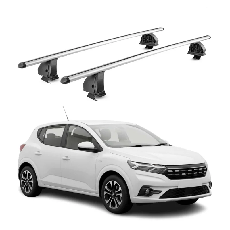 Alu Dachträger für Dacia Sandero III 2021-2026 TÜV T-Nut 75 kg 2tlg Silber
