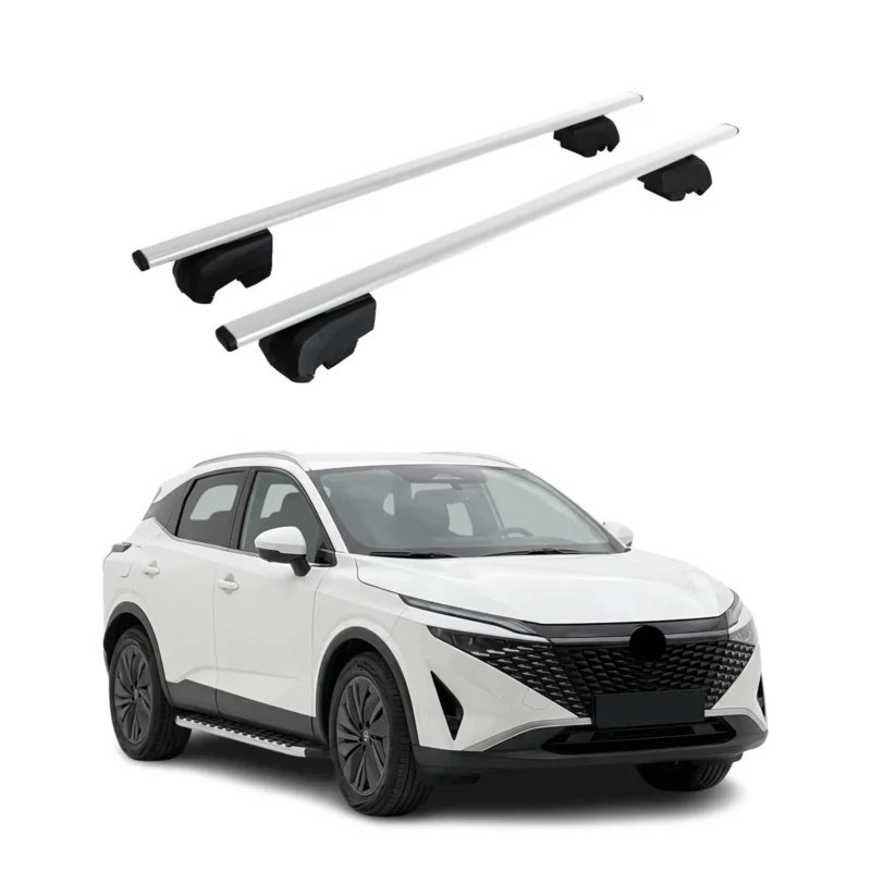 Dachträger Grundträger für Nissan Qashqai J12 2021-2026 Stahl Silber 2tlg