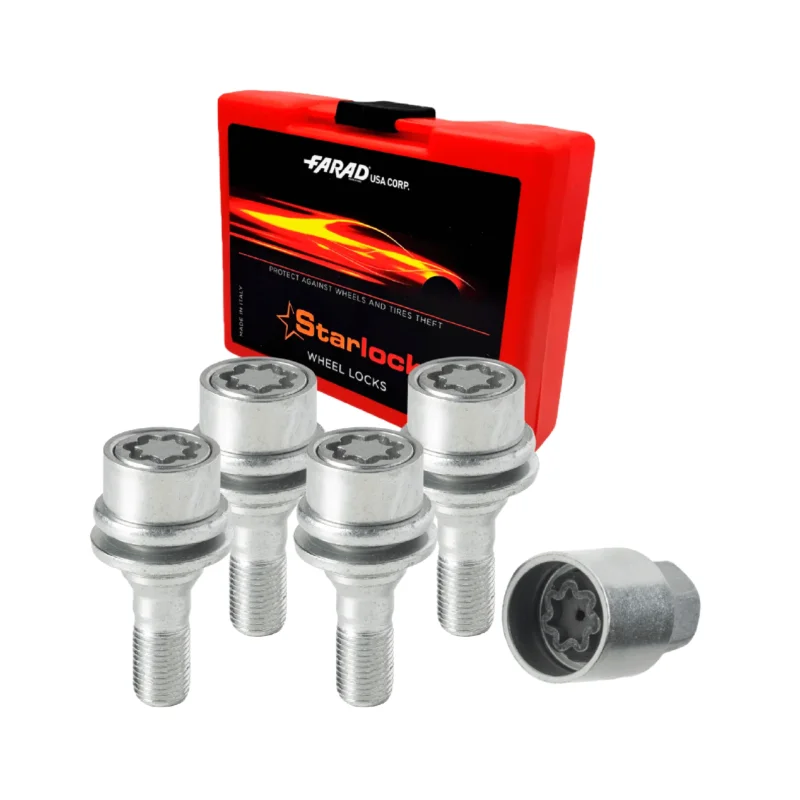 Radschloss Radschrauben Satz für Peugeot RCZ 2010-2015 Silber 4tlg M12X1.25