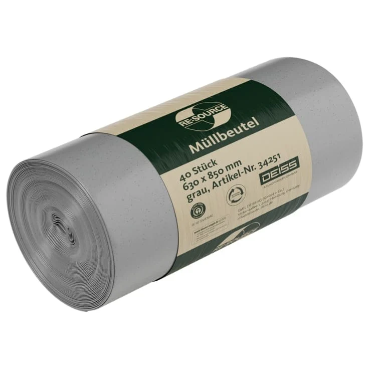 DEISS RE:SOURCE® Müllbeutel aus LDPE 80 Liter, grau Variante 1