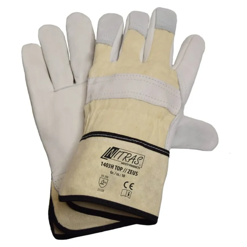 NITRAS "Zeus" Rindvolllederhandschuhe Größe 8 – 1 Paar