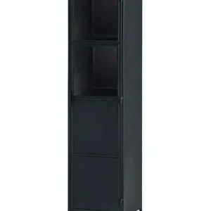 Metallschrank schwarz, Schrank schwarz Industriedesign, Metall Regal schwarz, Breite 50 cm