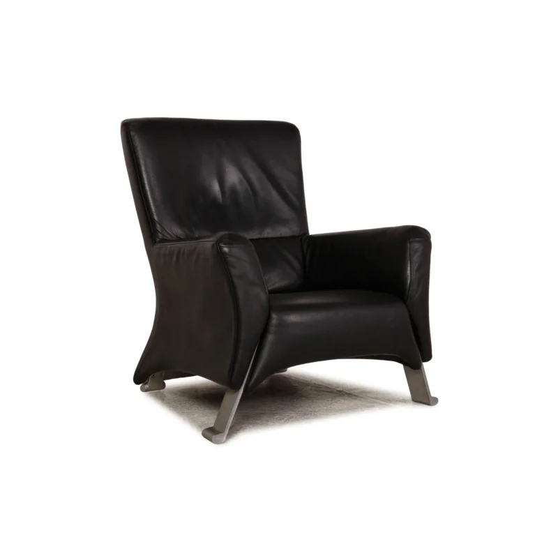 Rolf Benz 322 Leder Sessel Schwarz
