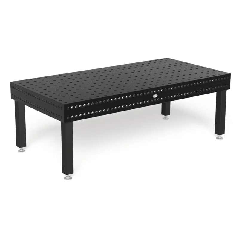 Produktansicht von Siegmund Schweißtisch 2400 x 1200 x 200 mm Professional 750 System 28 Plasmanitriert Höhe 650 mm mit Bodenverankerung