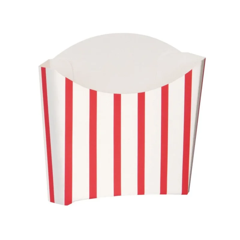 Snackbakje Rood Gestreept 9,9cm 8st van Unique koop je bij Partywinkel