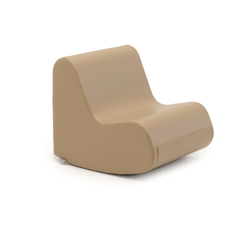 Softbaustein Schaukelstuhl 50 cm, Beige, weicher und leichter Kindermöbel-Sitz für gemütliche Momente im Kinderzimmer von Kindersein.