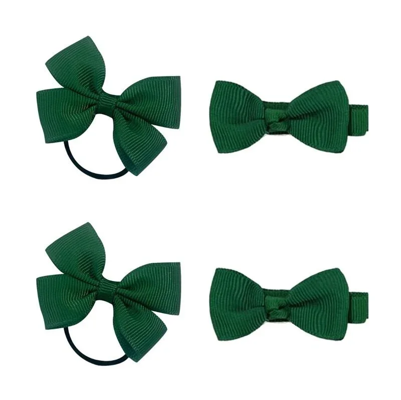 SOHO Kirby Bow Haargummis und Haarspangen – Waldgrün – Haaraccessoires | Fashiongirl