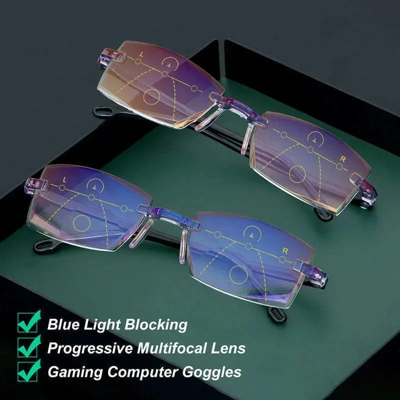 Karnz | High Hardness Anti-Blau Progressive Fern-und Nahbereich Dual-Use Lesebrille