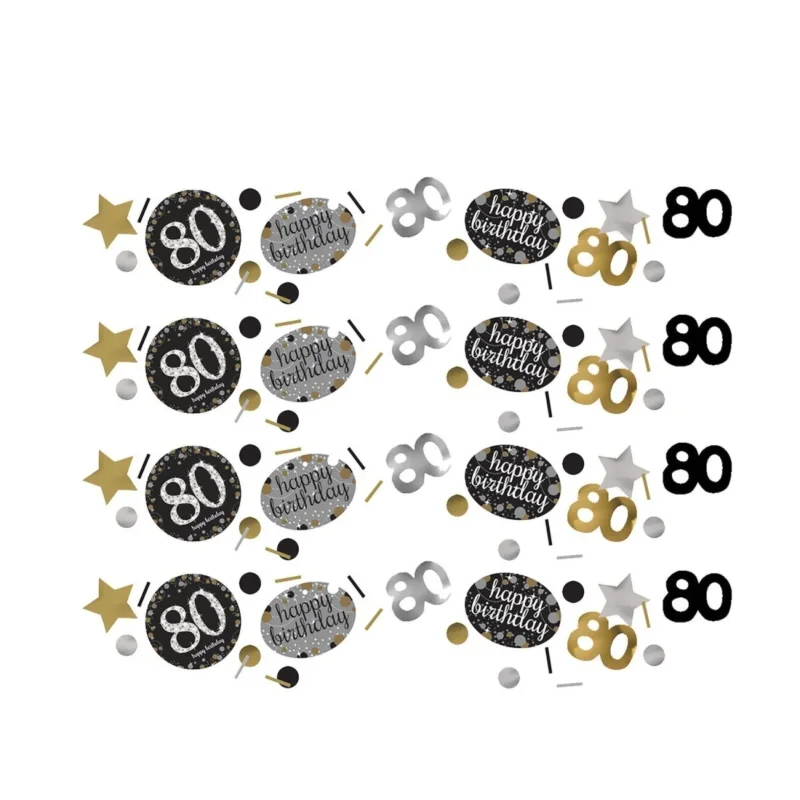 Tafelconfetti 80 Jaar Happy Birthday 34gr van Riethmueller koop je bij Partywinkel