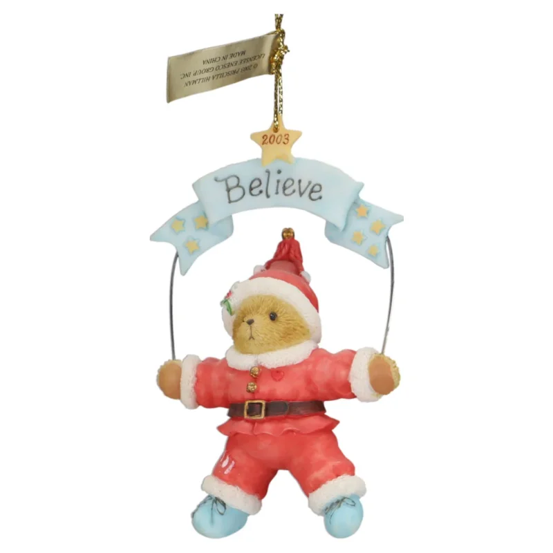 Teddy 112392 "Believe" Hanging Ornament Figurine Enesco Cherished Teddies mit OVP