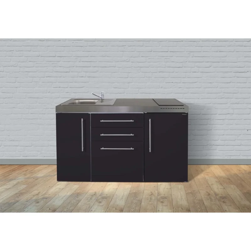 Stengel - Mini-Küche Miniküche Premiumline MPGSSM150KSGSGKFliBr Schwarz matt