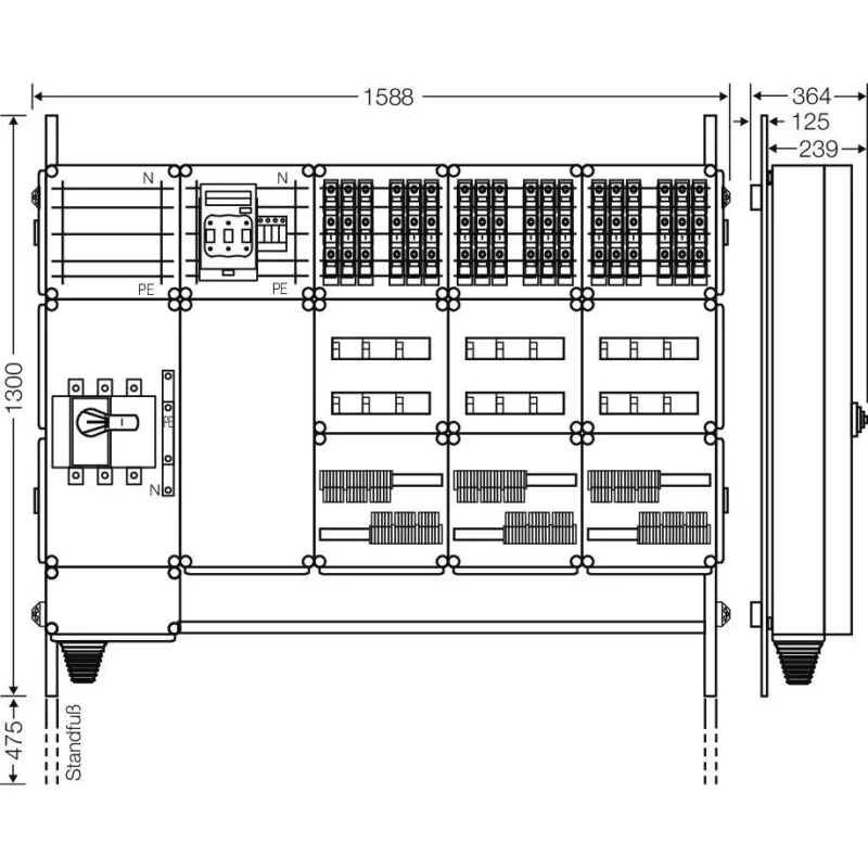 Hensel - Verteilerschrank für Energieversorgung Ladeverteiler Mi EV 11kW 18101 f.18 Ladep. a 11kW