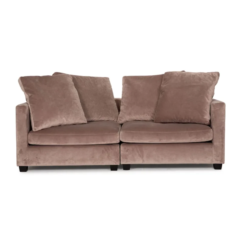 Vilmers Viking Samt Sofa Beige Zweisitzer Couch