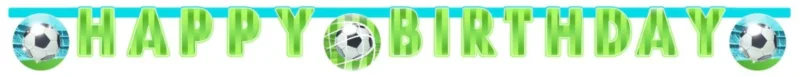 Voetbal Letterslinger Happy Birthday Groen 2m van Procos koop je bij Partywinkel