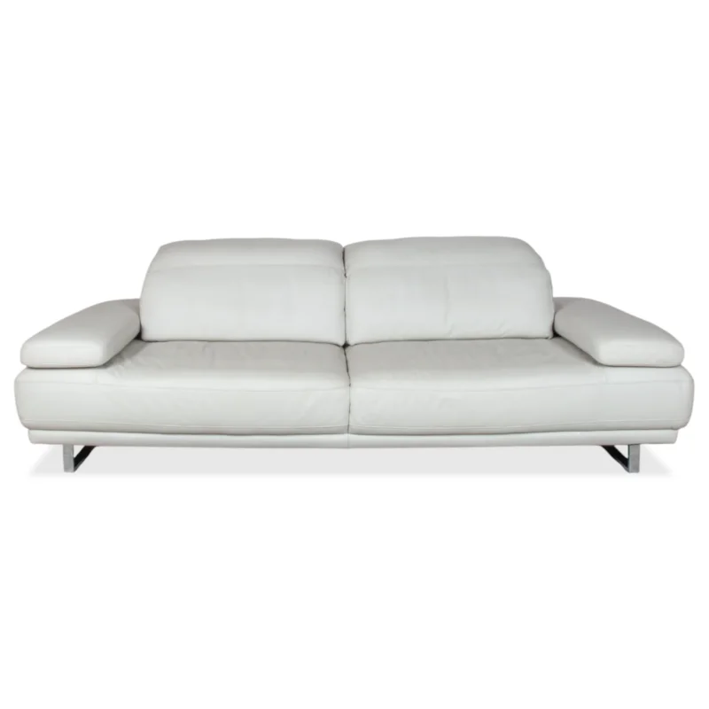 Willi Schillig Magnolia Leder Dreisitzer Hellgrau manuelle Funktion Sofa Couch