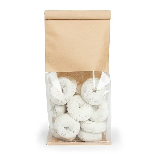 Kraft Box Bottom Tin Tie Gusset Bag 12,7x7,6x30,5cm